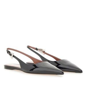 NEW NIB Paris Texas Jessica Western Slingback Flat 10 In Black Patent Leather